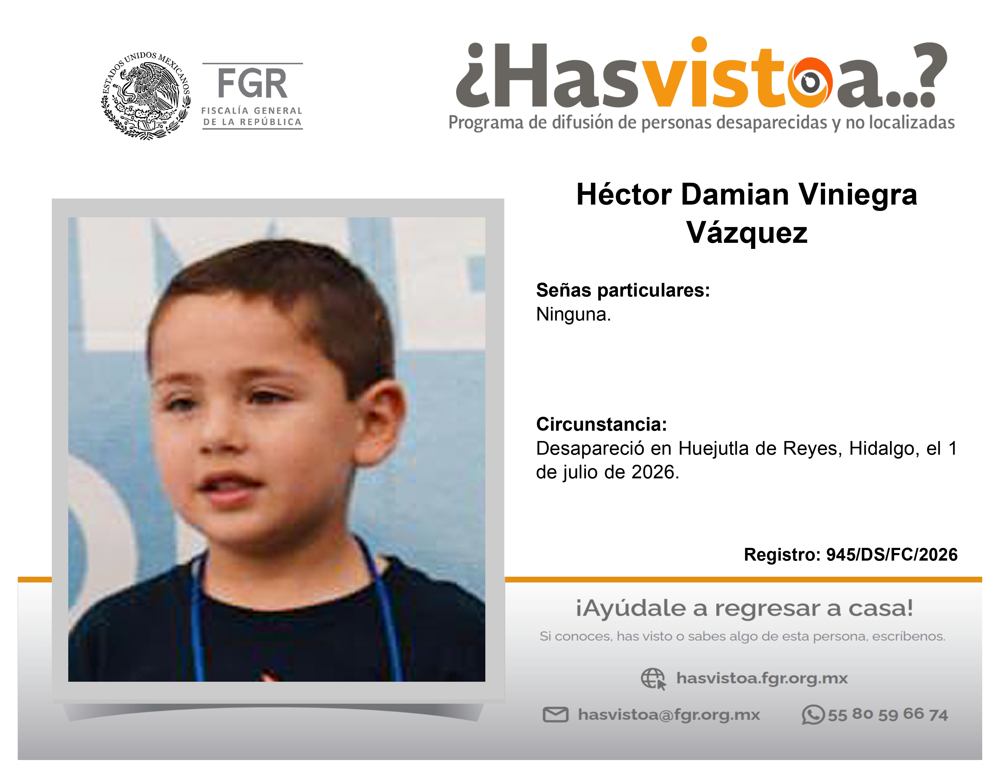 Has visto a niño hector damian viniegra vazquez